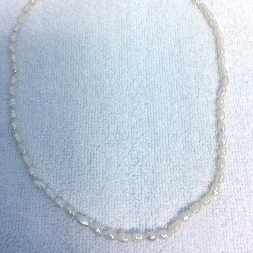 Fresh Water Pearls Necklace 14k Gold Tiny Small